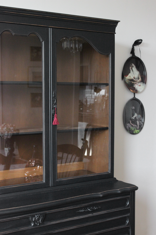 Black deals dining cabinet